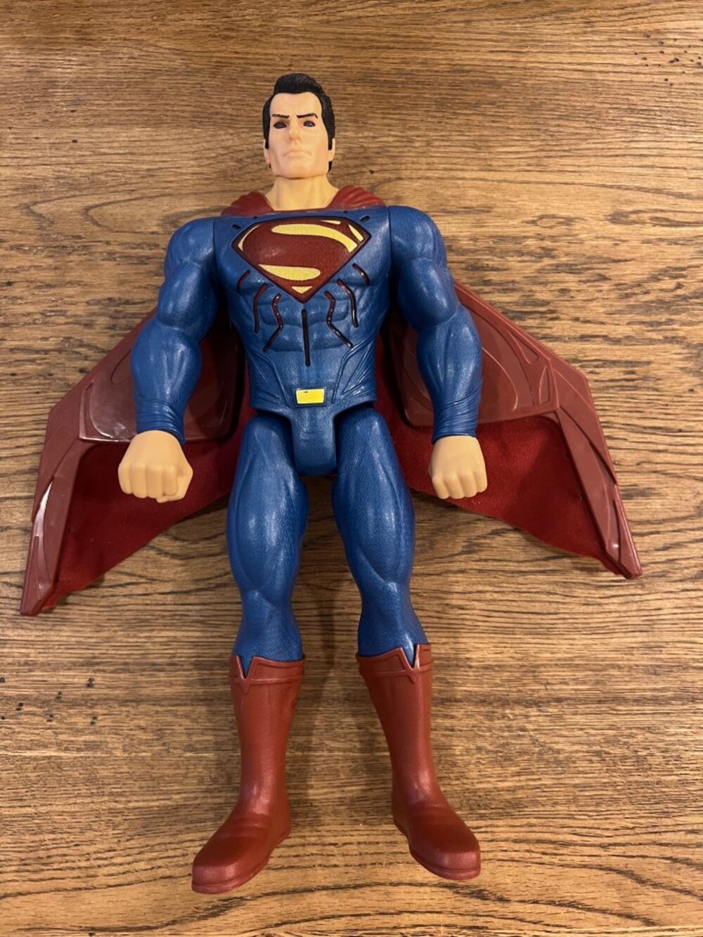 Superman Action Figure With Red Cape & Blue Suit 12" Tall Collectible Toy